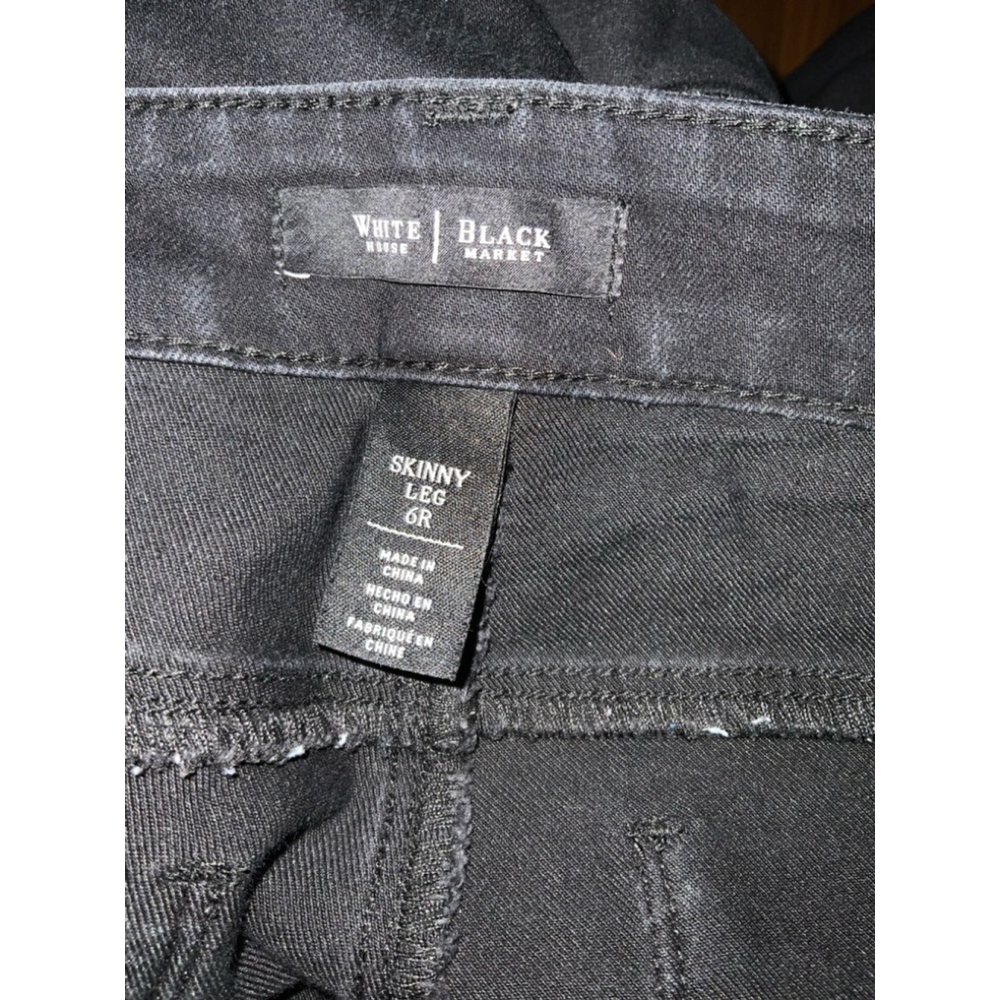 White House Black Market black skinny jeans with distressed knees. Size 6R - Picture 5 of 5